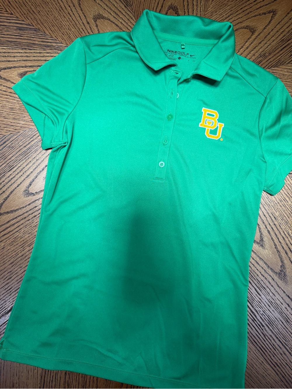 Nike Baylor Green Golf Polo Dri-FIT Short Sleeve S